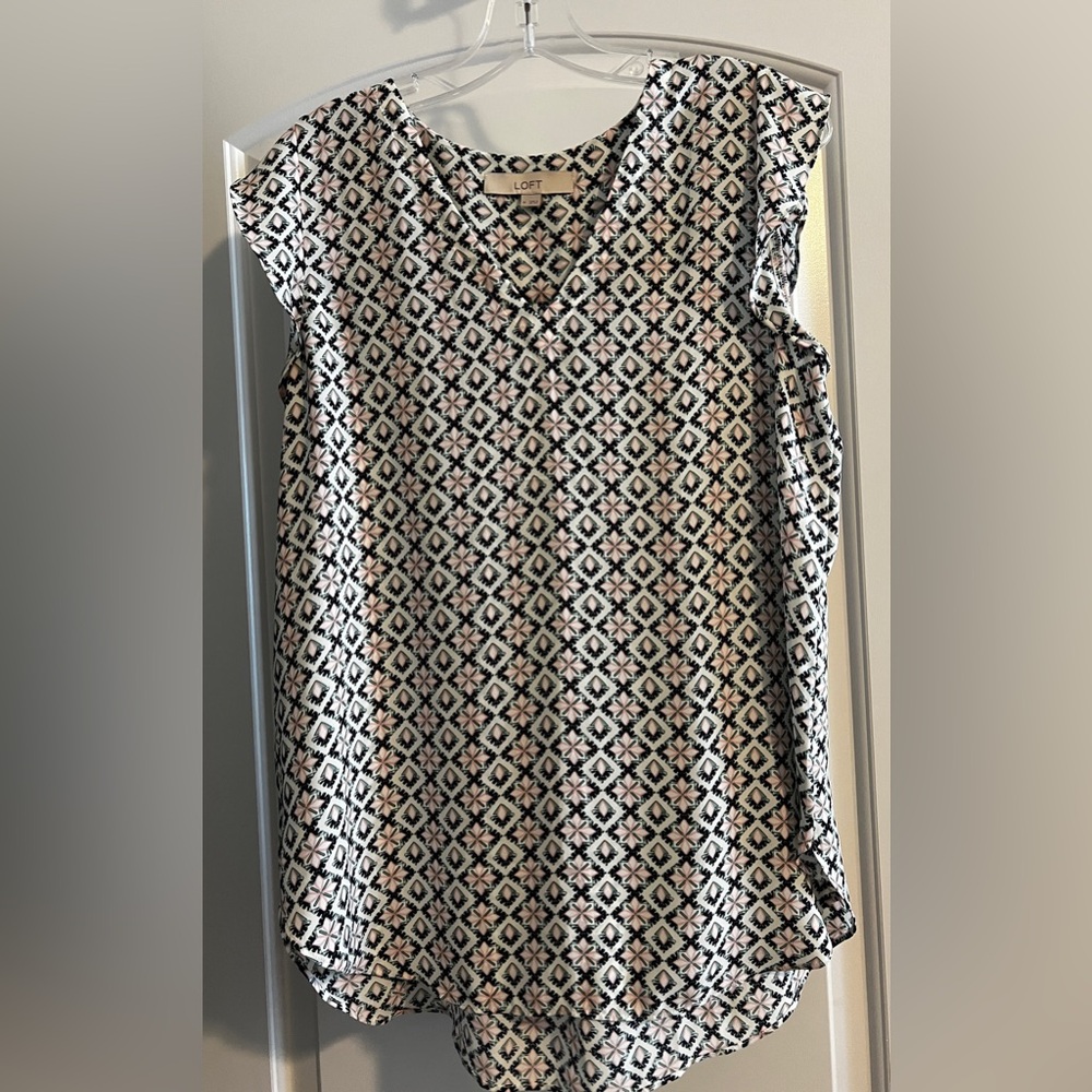 LOFT Geometric Print Blouse